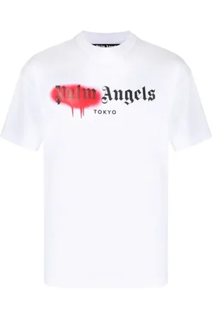 Palm Angels Top, Herre, Hvid, 2XL, Bomuld, Urban Logo Tee