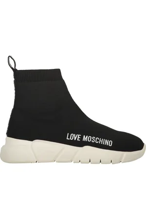Moschino Sko, Dame, Sort, 35 EU, Polyester, Strikkede Sok-Sneakers
