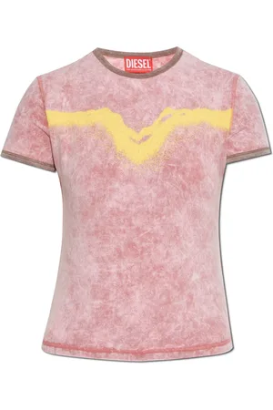 Diesel Top, Dame, Lyserød, S, Bomuld, T-shirt T-Uncutie-Long-Q3