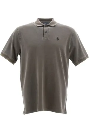 HERNO Top, Herre, Grå, 2XL, Bomuld, Polo Shirt med trykt logo