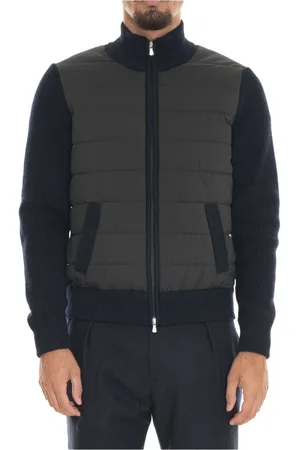 Gran Sasso Jakke, Herre, Blå, 3XL, Uld, Vatteret Bimaterial Jakke med Lynlås