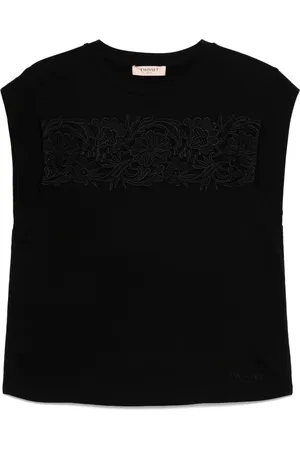 Twin-Set Top, Dame, Sort, S, Blonde Indsats T-Shirt