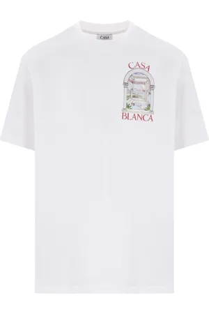 Casablanca Top, Herre, Hvid, M, Bomuld, Hvid bomulds-T-shirt