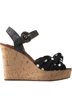 Dolce & Gabbana Sko, Dame, Sort, 35 1/2 EU, Bomuld, Polkaprikke Kile Sandaler