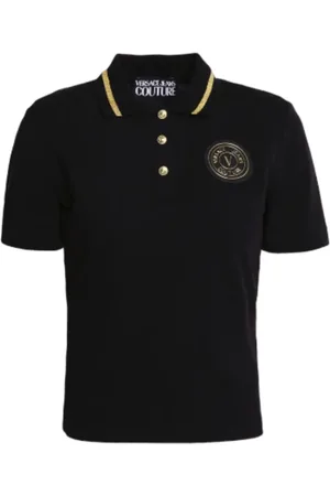 VERSACE Top, Dame, Sort, 2XS, Uld, Poloshirt