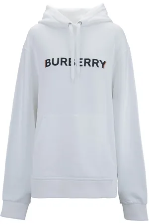 Burberry Sweathshirts & Hoodies, Dame, Hvid, XL, Bomuld, Hættetrøje med snøre
