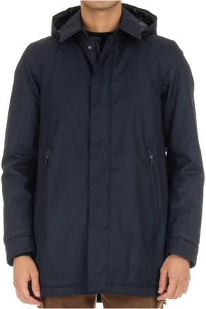 HERNO Jakke, Herre, Blå, 2XL, Uld, Regnjakke