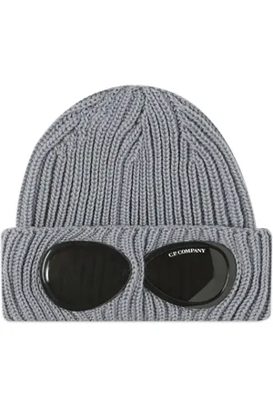 C.P. Company Tilbehør, Dame, Grå, ONE SIZE, Uld, Ribbet Luffer med Goggle-detalje