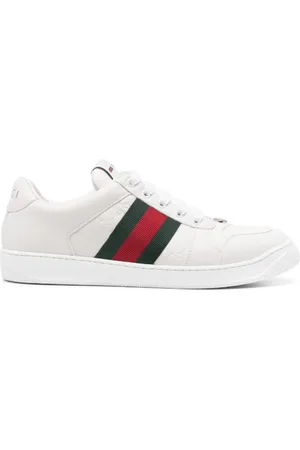 Gucci Sko, Herre, Hvid, 41 1/2 EU, Læder, Hvide lædersneakers med logodetaljer