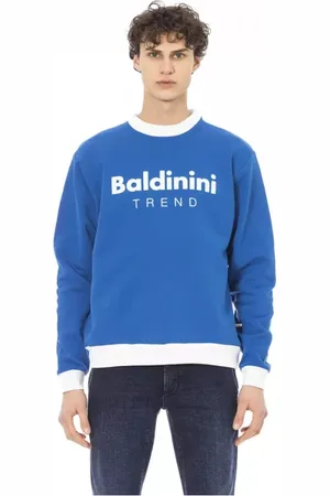 BALDININI Sweathshirts & Hoodies, Herre, Blå, 4XL, Bomuld, Blå Bomuld Trend Langærmet Sweatshirt