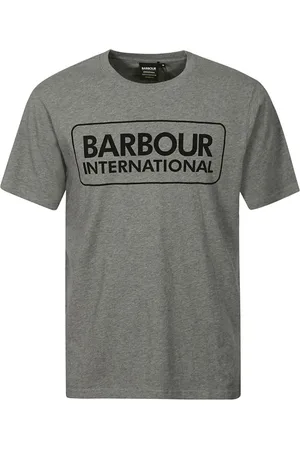 Barbour Top, Herre, Grå, S, Bomuld, Grå Logo T-shirt Kortærmet Bomuld