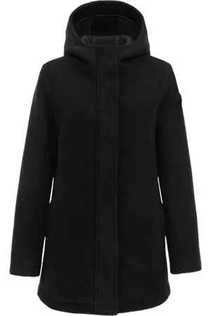 Colmar Frakke, Dame, Sort, S, Uld, Sort vinterparka i sort