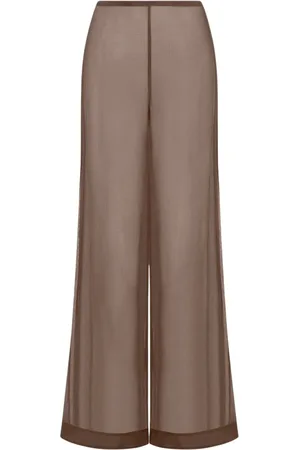 Staud Bukser, Dame, Brun, M, Chiffon, Gennemsigtige Krølle Chiffon Bukser