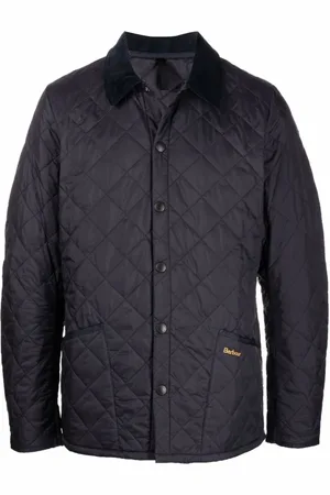 Barbour Jakke, Herre, Blå, XL, Bomuld, Navy Quilted Jakke Klassisk Stil