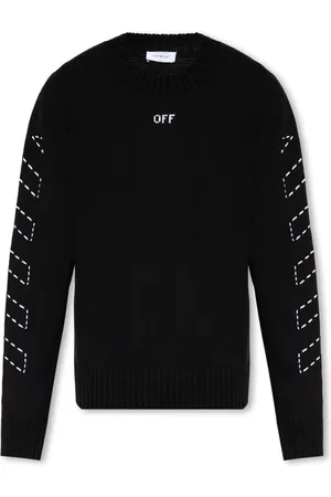 OFF-WHITE Strik, Herre, Sort, S, Bomuld, Sweater med logo