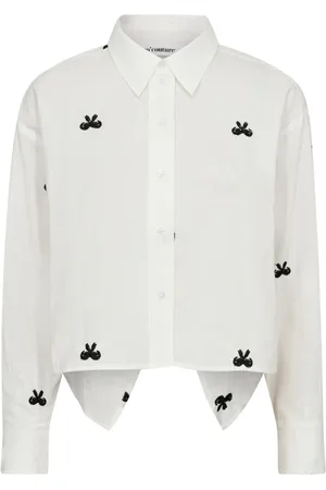 Co`Couture Bluser & Skjorter, Dame, Hvid, M, Bomuld, Riacc Ribbon Skjortebluse