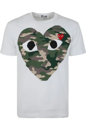 Comme des Garçons Top, Herre, Hvid, 2XL, Uld, Kortærmet Strikket T-shirt