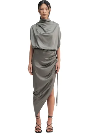 Ahlvar Gallery Kjole, Dame, Grøn, XS, Satin, Haley Satin Kjole
