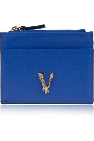 VERSACE Tilbehør, Dame, Blå, ONE SIZE, Læder, Rød læder lynlås tegnebog