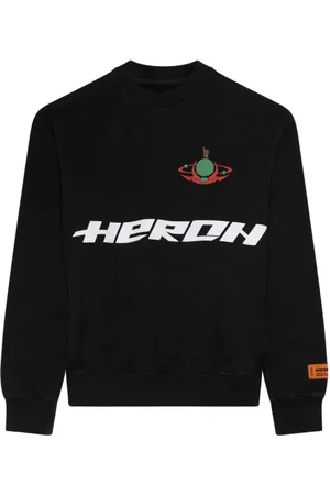 Heron Preston Sweathshirts & Hoodies, Herre, Sort, XS, Bomuld, Light Green Burn Crewneck