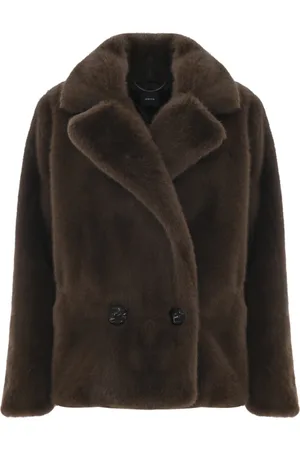 Kocca Jakke, Dame, Brun, XL, Uld, Dobbeltbrystet Pelsfrakke