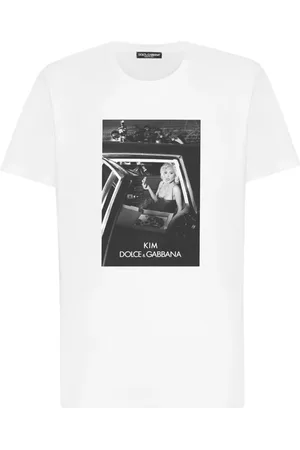 Dolce & Gabbana Top, Dame, Hvid, XL, Uld, T-shirt med Unikt Design