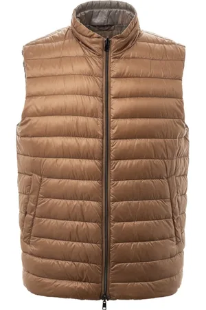 HERNO Jakke, Herre, Brun, L, Uld, Reversibel Ærmeløs Puffer Vest