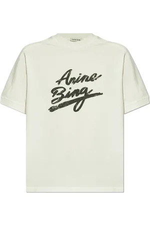 ANINE BING Top, Dame, Hvid, L, Bomuld, Trykt T-shirt