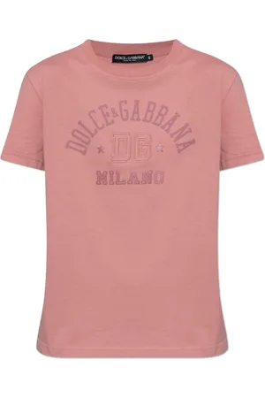 Dolce & Gabbana Top, Dame, Lyserød, S, Bomuld, T-shirt med logo