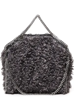Stella McCartney Taske, Dame, Grå, ONE SIZE, Uld, Skuldertaske med Diamant-skåret Kæde