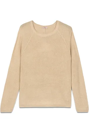 Oltre Strik, Dame, , XL, Polyester, Lurex-pullover med rund halsudskæring og knapper bagpå