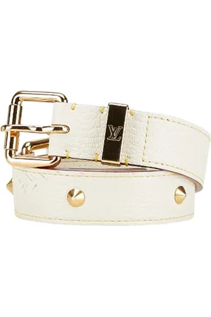 LOUIS VUITTON Pre-owned, Dame, Hvid, ONE SIZE, Tyl, Pre-owned Laeder baelter
