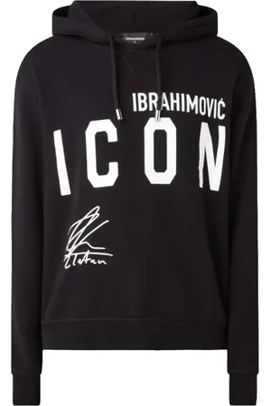 Dsquared2 Sweathshirts & Hoodies, Herre, Sort, 2XL, Bomuld, Hættetrøje med Ibrahimovic-print