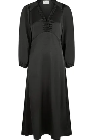 Neo Noir Kjole, Dame, Sort, S, Polyester, Isobel Heavy Sateen Kjole