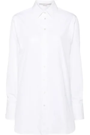 Stella McCartney Bluser & Skjorter, Dame, Hvid, 2XS, Bomuld, Snapped Skjorte