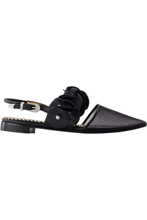 TOGA PULLA Sko, Dame, Sort, 35 EU, Læder, Sort Læder Slingbacks Spids Tå