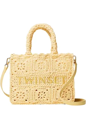 Twin-Set Taske, Dame, Gul, ONE SIZE, Bomuld, Gul Hæklet Shopper Taske Bohémienne
