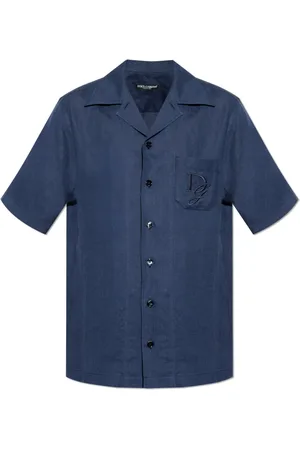 Dolce & Gabbana Skjorte, Herre, Blå, XL, Linned, Linnedskjorte