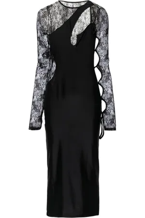 VERSACE Kjole, Dame, Sort, XS, Midi-kjole