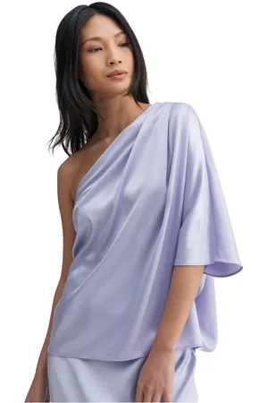 Ahlvar Gallery Bluser & Skjorter, Dame, Blå, M, Satin, Ella satin bluse