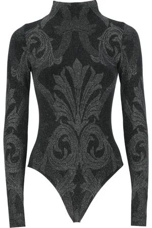 Wolford Top, Dame, Sort, S, High Neck Lurex Body Top
