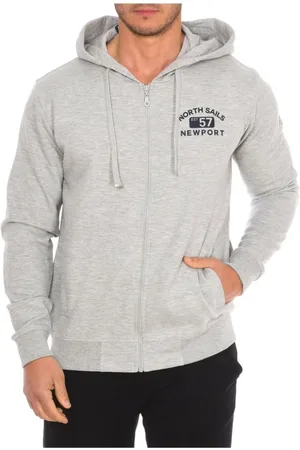 North Sails Sweathshirts & Hoodies, Herre, Grå, XL, Bomuld, Grå Lynlås Sweater