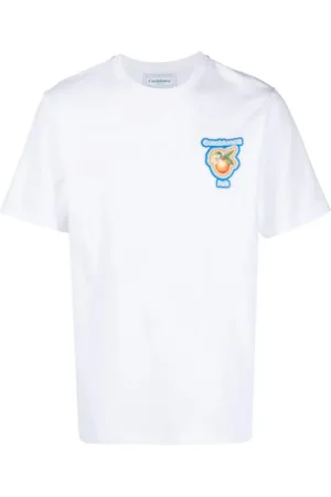 Casablanca Top, Herre, Hvid, S, Bomuld, Radiating Orange T-shirt