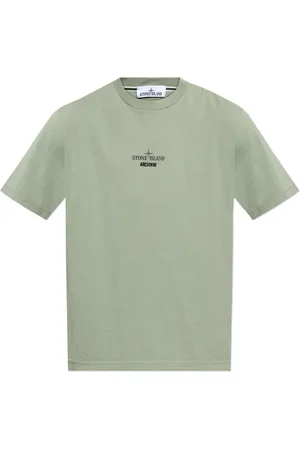 Stone Island Top, Herre, Grøn, XL, Bomuld, T-shirt med logo