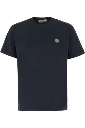 Stone Island Top, Herre, Blå, 2XL, Bomuld, Casual bomulds T-shirt