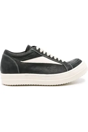 Rick Owens Sko, Dame, Sort, 37 EU, Læder, Vintage Sort Hvide Læder Sneakers