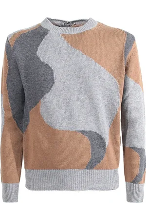 HERNO Strik, Herre, Grå, 2XL, Uld, Lysegrå uldtrøje