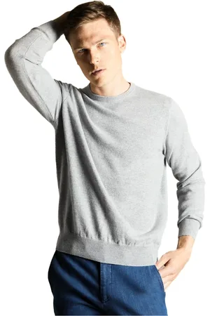 COLOMBO Strik, Herre, Grå, S, Cashmere, Cashmere Trøje