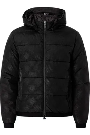 EA7 Jakke, Herre, Sort, 2XL, Nylon, Dunjakke med hætte