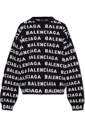 Balenciaga Strik, Herre, Sort, S, Uld, Crewneck Sweater